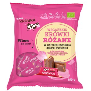 Krówki różane wegańskie bezglutenowe bezmleczne BIO 150 g - Super Krówka