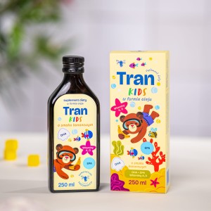 Tran Kids o smaku bananowym w postaci oleju 250 ml - Manufaktura Rodziny Sadowskich