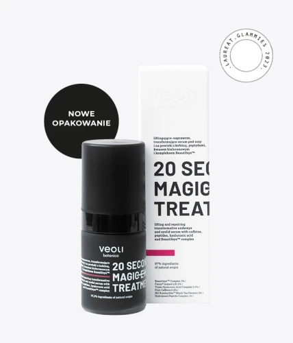 Liftingująco - naprawcze transformujące serum pod oczy i na powieki z kofeiną, peptydami, kwasem hialuronowym i kompleksem Beautifeye™ 20 Seconds Magic Eye Treatment 15 ml - Veoli Botanica