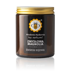 Zmysłowa Magnolia świeca z wosku sojowego 180 ml - Miodowa Mydlarnia