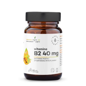 Witamina B2 R-5-P ryboflawina 40 mg 60 kapsułek - Aura Herbals