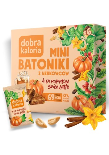 Mini batoniki a'la pumpkin spice latte z nerkowców z dynią i kawą - 6 sztuk - Dobra Kaloria