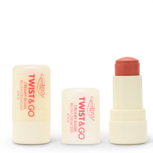 Róż w sztyfcie kremowy Twist&Go 03 Ciepły Nude Róż 5 g - PuroBIO