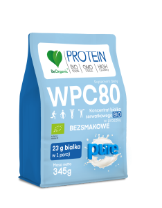 WPC 80 Koncentrat białka serwatkowego BIO w proszku  Pure 345 g - BeOrganic