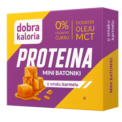 Mini batoniki Proteina z olejem MCT o smaku karmelu 6 sztuk - Dobra Kaloria