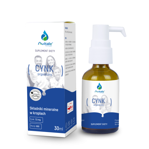 Cynk (Glukonian cynku) 7,5mg krople - 30 ml - Avitale