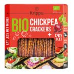 Krakersy proteinowe z ciecierzycy pikantne z burakiem BIO 80 g - Krippu