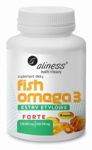 Fish Omega 3 Forte Estry Etylowe 500 / 250 mg 90 kapsułek - Aliness 