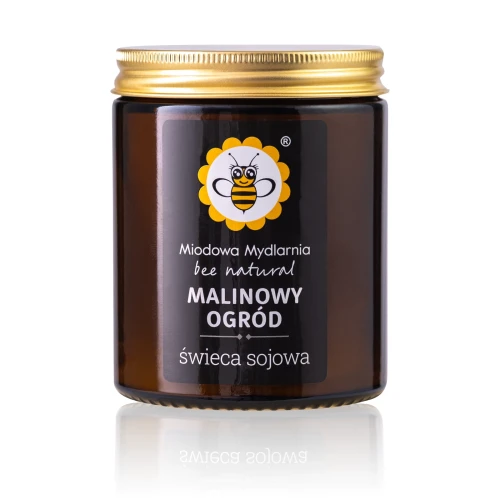 Malinowy Ogród świeca z wosku sojowego 180 ml - Miodowa Mydlarnia