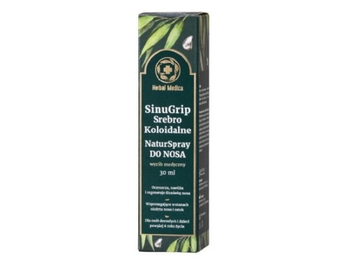 SinuGrip Srebro Koloidalne NaturSpray do Nosa 30 ml - Herbal Monasterium
