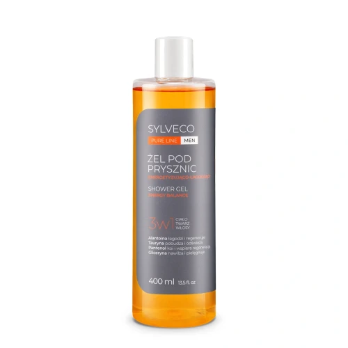 Żel pod prysznic 3w1 energetyzująco-łagodzący 400 ml - Sylveco Pure Line Men