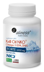 Krill Oil NKO® Omega-3 z astaksantyną 1000 mg 60 kapsułek - Aliness