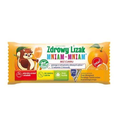 Zdrowy lizak Mniam-Mniam Pomarańcza 12 witamin i 2 minerały - Starpharma
