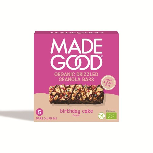 Batoniki granola crunchy smak tort urodzinowy bezglutenowe BIO (5 x 24 g) 120 g - Made Good