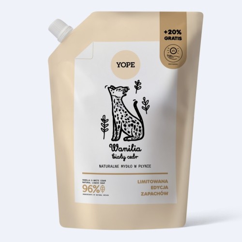Mydło w płynie Wanilia i Biały Cedr refill 600 ml - Yope