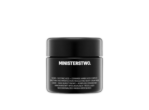 Wygładzająca krem maska na noc Cukier + Kwas Bursztynowy 50 ml - Ministerstwo.