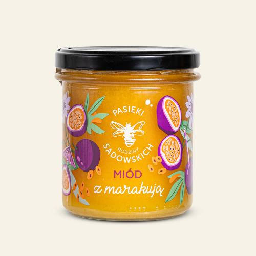 Miód z marakują 430 g - Pasieki Rodziny Sadowskich