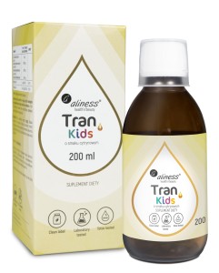 Tran Kids smak cytrynowy olej z wątroby dorsza 200 ml - Aliness