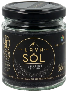 Sól hawajska czarna Black Lava 1-2 mm 200 g - Pięć Przemian