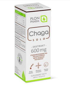 Chaga Solo Błyskoporek podkorowy ekstrakt 600 mg krople 100 ml - Plon Pharm