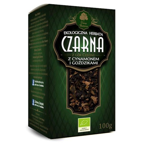 Herbata Czarna z Cynamonem i Goździkami z Gór Cejlonu EKO 100 g - Dary Natury