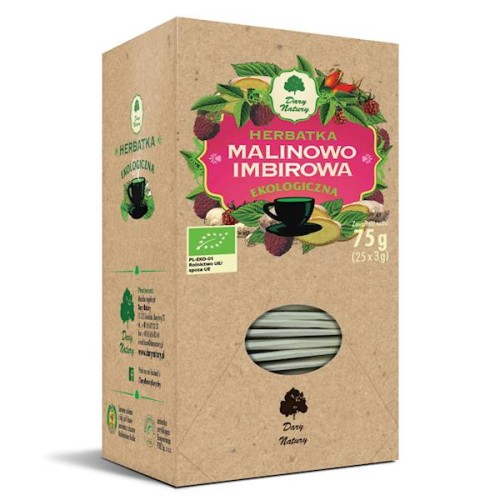 Herbatka Malinowo-Imbirowa EKO fix 25 x 3 g (saszetki) - Dary Natury