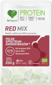 Red Mix białek roślinnych BIO Protein w proszku 250 g - BeOrganic
