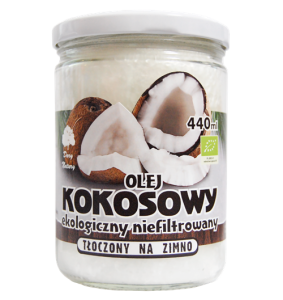 Olej kokosowy tłoczony na zimno EKO 440 ml - Dary Natury