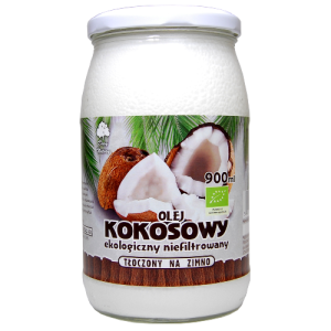 Olej kokosowy tłoczony na zimno EKO 900 ml - Dary Natury