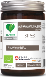 Ashwagandha KSM-66® 5% BIO 200 mg 50 kapsułek - BeOrganic