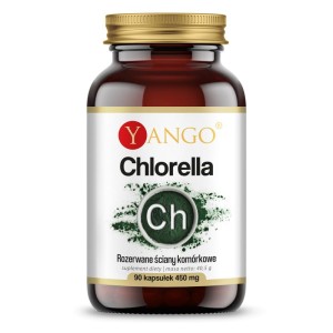 Chlorella z rozerwanymi ścianami komórkowymi 90 kapsułek roślinnych - Yango