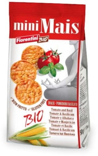 Krążki kukurydziane z pomidorami i bazylią bezglutenowe BIO 50 g - Fiorentini