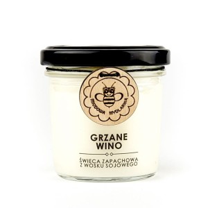 Grzane Wino świeca z wosku sojowego 120 ml - Miodowa Mydlarnia