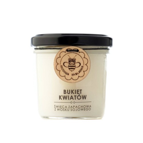 Bukiet Kwiatów - świeca z wosku sojowego 120 ml - Miodowa Mydlarnia