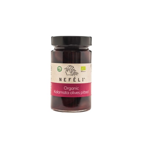Oliwki czarne kalamata bez pestek w zalewie BIO 295 g (160 g) – Nefeli