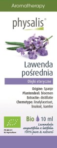 Olejek eteryczny Lawenda pośrednia Lavandin BIO 10 ml - Physalis