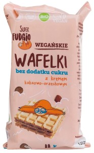 Wafelki z kremem kakaowo - orzechowym bez dodatku cukrów BIO (4 x 30 g) 120 g - Super Fudgio