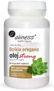 Dzikie oregano olej STRONG 100% naturalny 90 kapsułek miękkich - Aliness