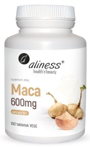 Maca ekstrakt 10:1 600 mg 100 tabletek vege - Aliness