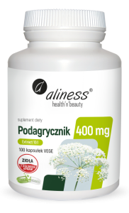 Podagrycznik ekstrakt 10:1 400 mg 100 kapsułek vege - Aliiness