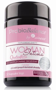 ProbioBalance Woman Intima Quatreflora 2,5 mld żywych komórek drożdży 30 kapsułek vege - Aliness