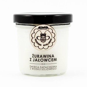 Żurawina z Jałowcem świeca z wosku sojowego 120 ml - Miodowa Mydlarnia
