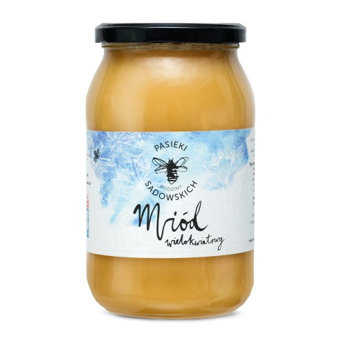 Miód wielokwiatowy 1200 g - Pasieki Rodziny Sadowskich