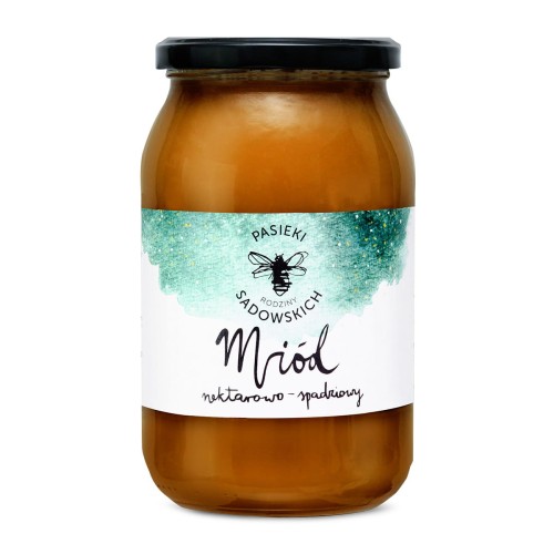 Miód nektarowo-spadziowy 1200 g - Pasieki Rodziny Sadowskich