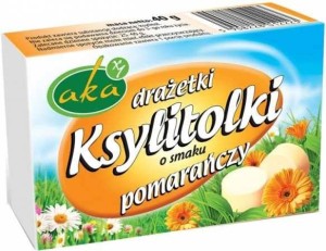 Ksylitolki drażetki pudrowe pomarańczowe 40 g - Aka