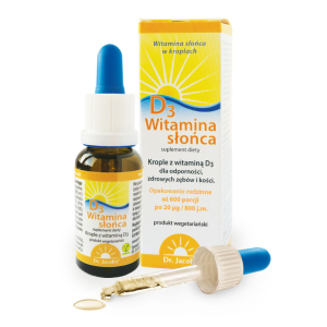 Witamina słońca D3 800 j.m. w kroplach 20 ml - Dr Jacob's 